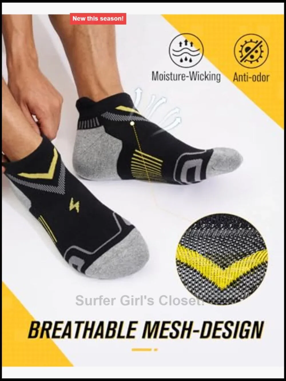 Low Cut Cushioned Athletic Socks, Moisture Wicking Running Socks for Men, 6